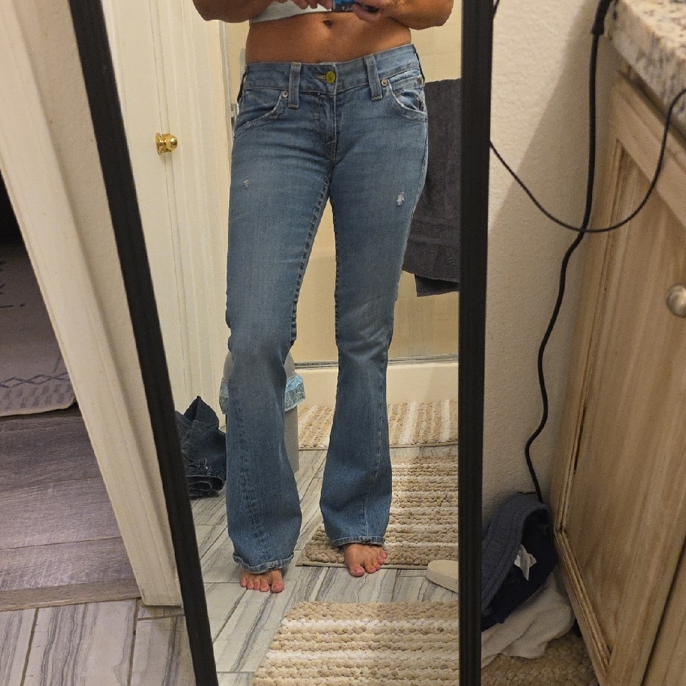 True Religion Light Blue Flare Jeans